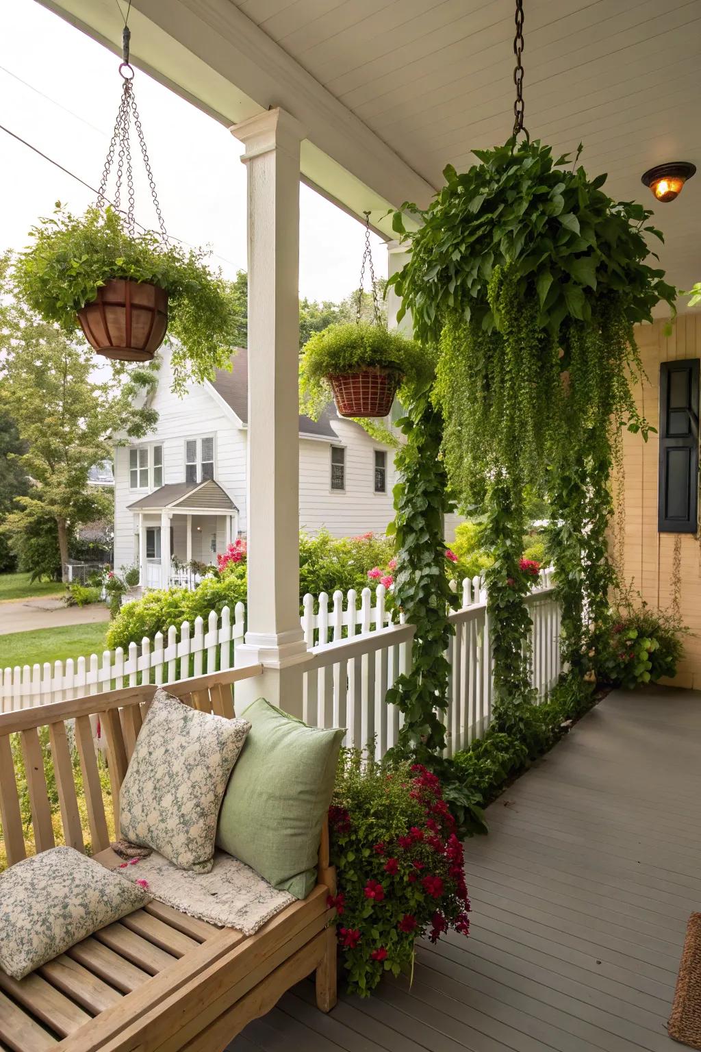 Vertical gardens maximize space and add greenery.