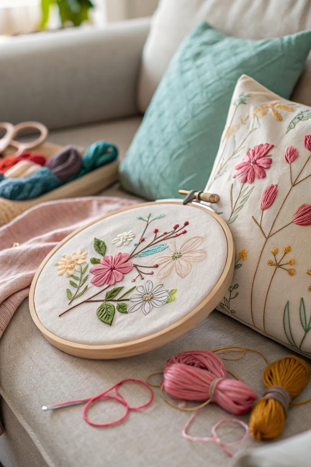 Create intricate designs with a beginner's embroidery kit.