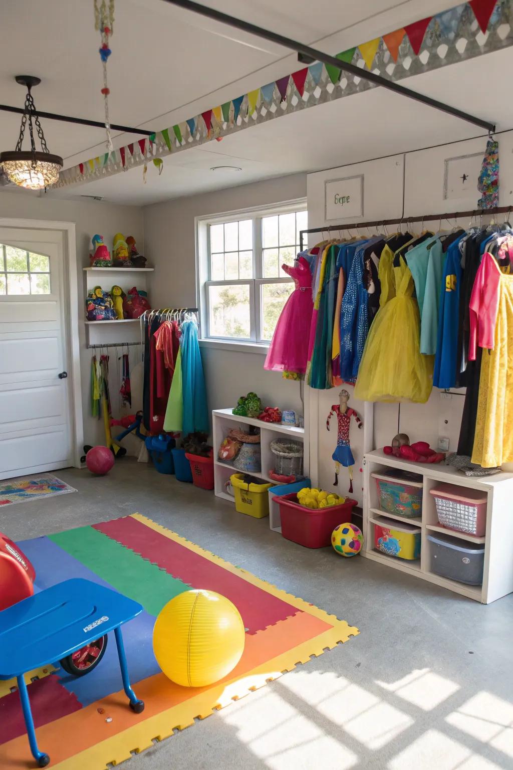 A pretend play area sparks imagination and role-playing.