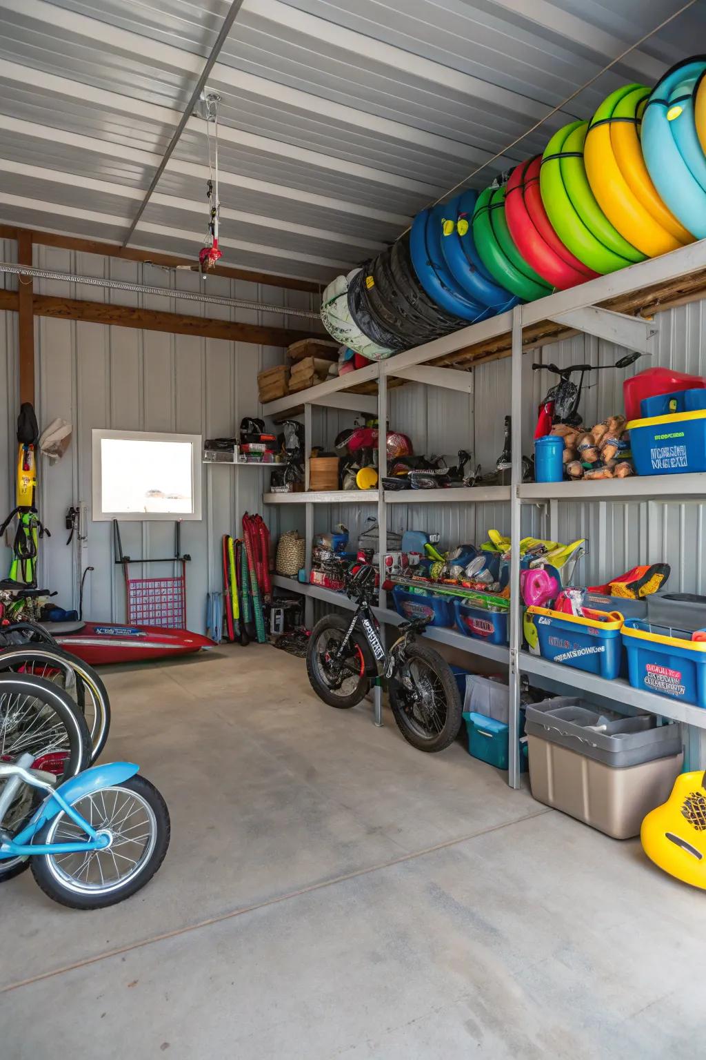 Store seasonal toys out of reach to keep them out of the way during off-seasons.