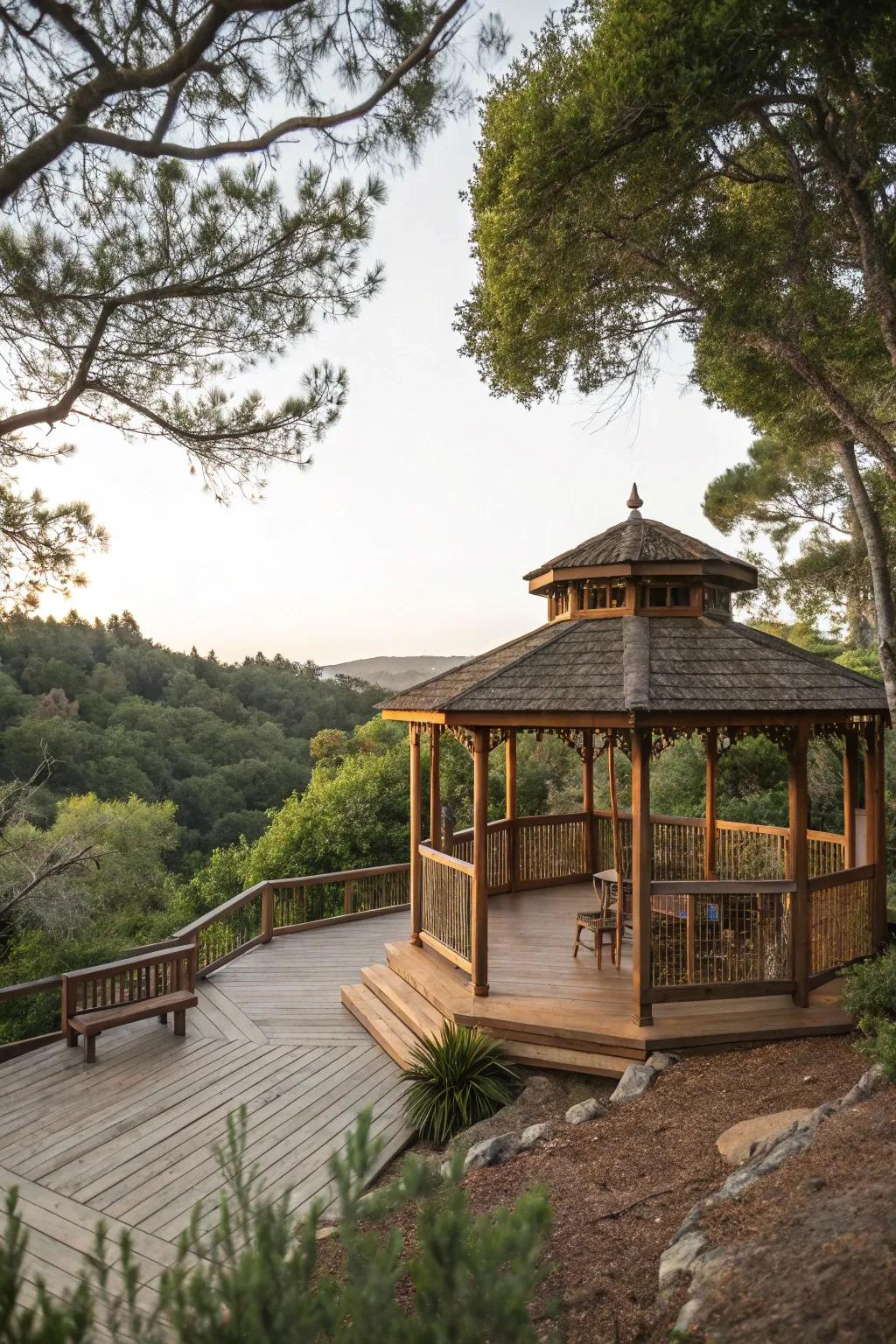 Blend your gazebo into nature with an integrated design.