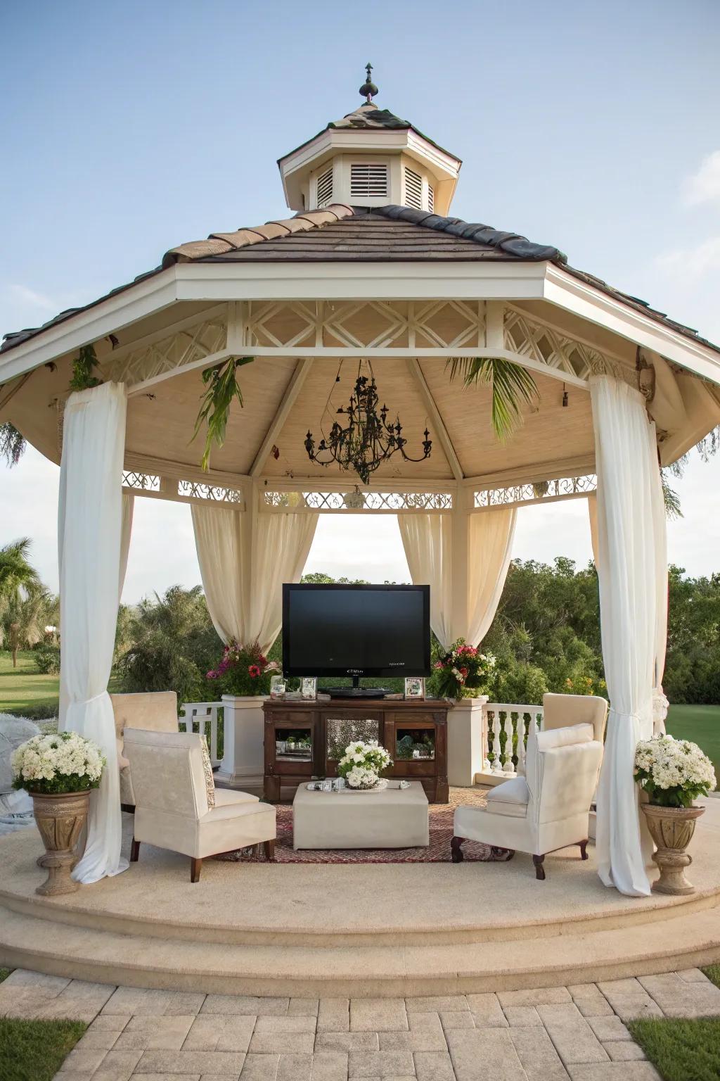 Symmetrical design brings balance and elegance to your gazebo.