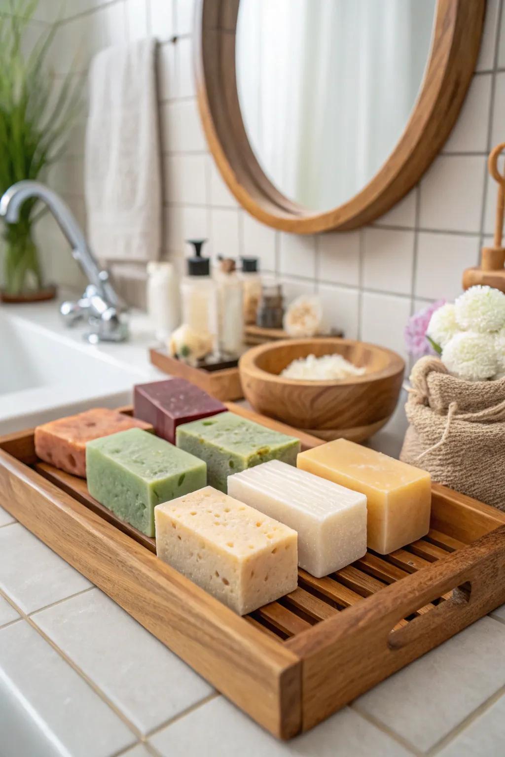 Handmade soaps offer a touch of natural luxury.