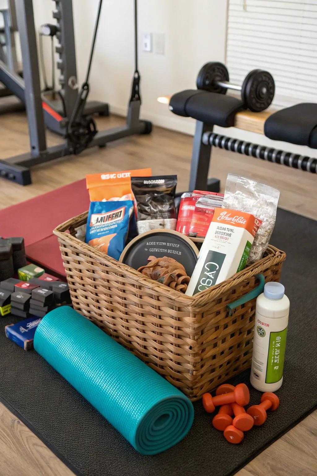 Support their fitness journey with a fitness fanatic basket.