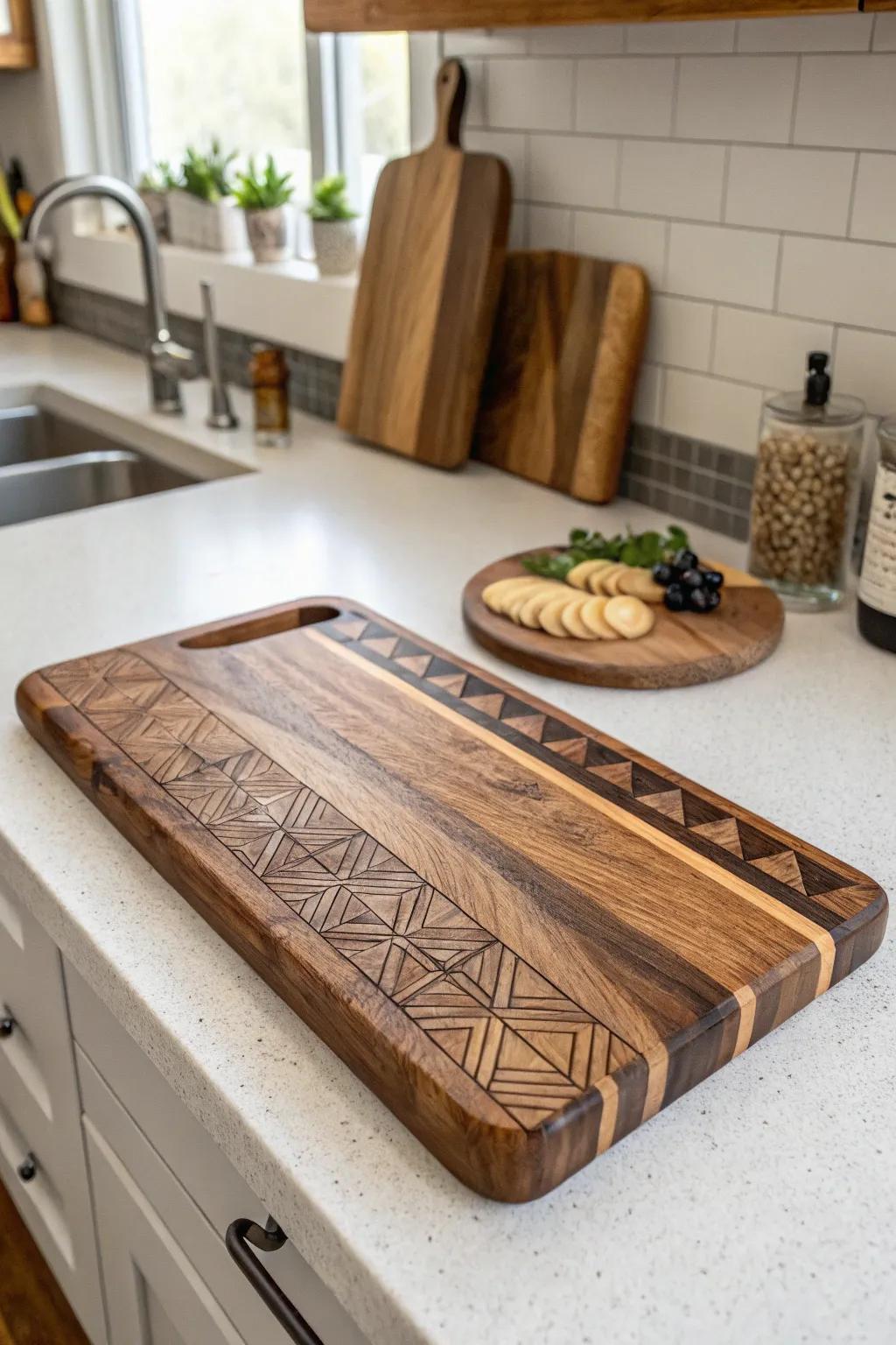 A stunning handcrafted cutting board ready for culinary adventures.