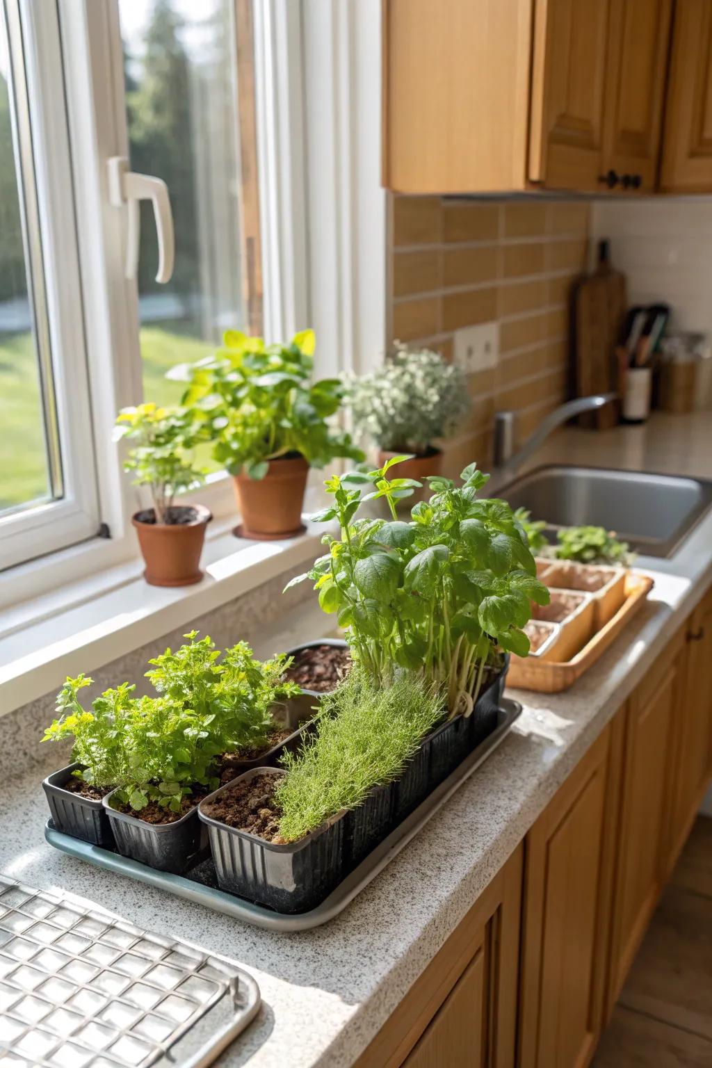 A herb garden kit is a delightful addition to any kitchen.