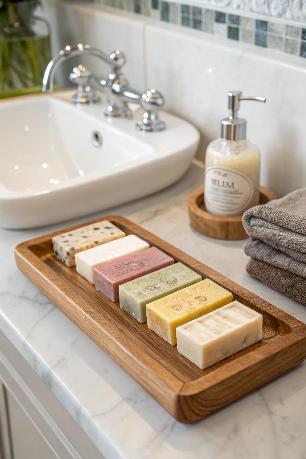 Handcrafted soaps provide a touch of luxury in everyday routines.