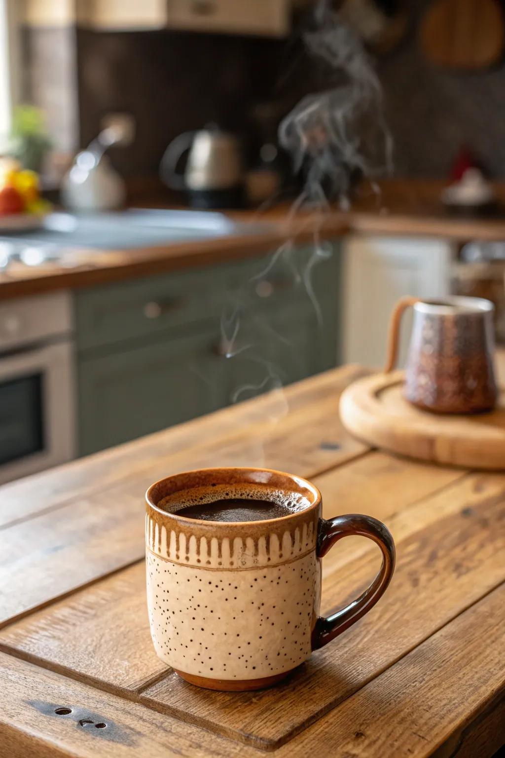 Enjoy your drinks with a handmade ceramic mug