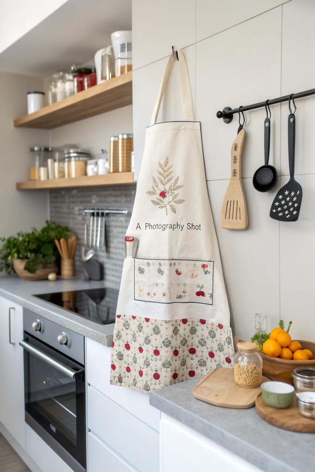 A customized apron for the culinary godfather.