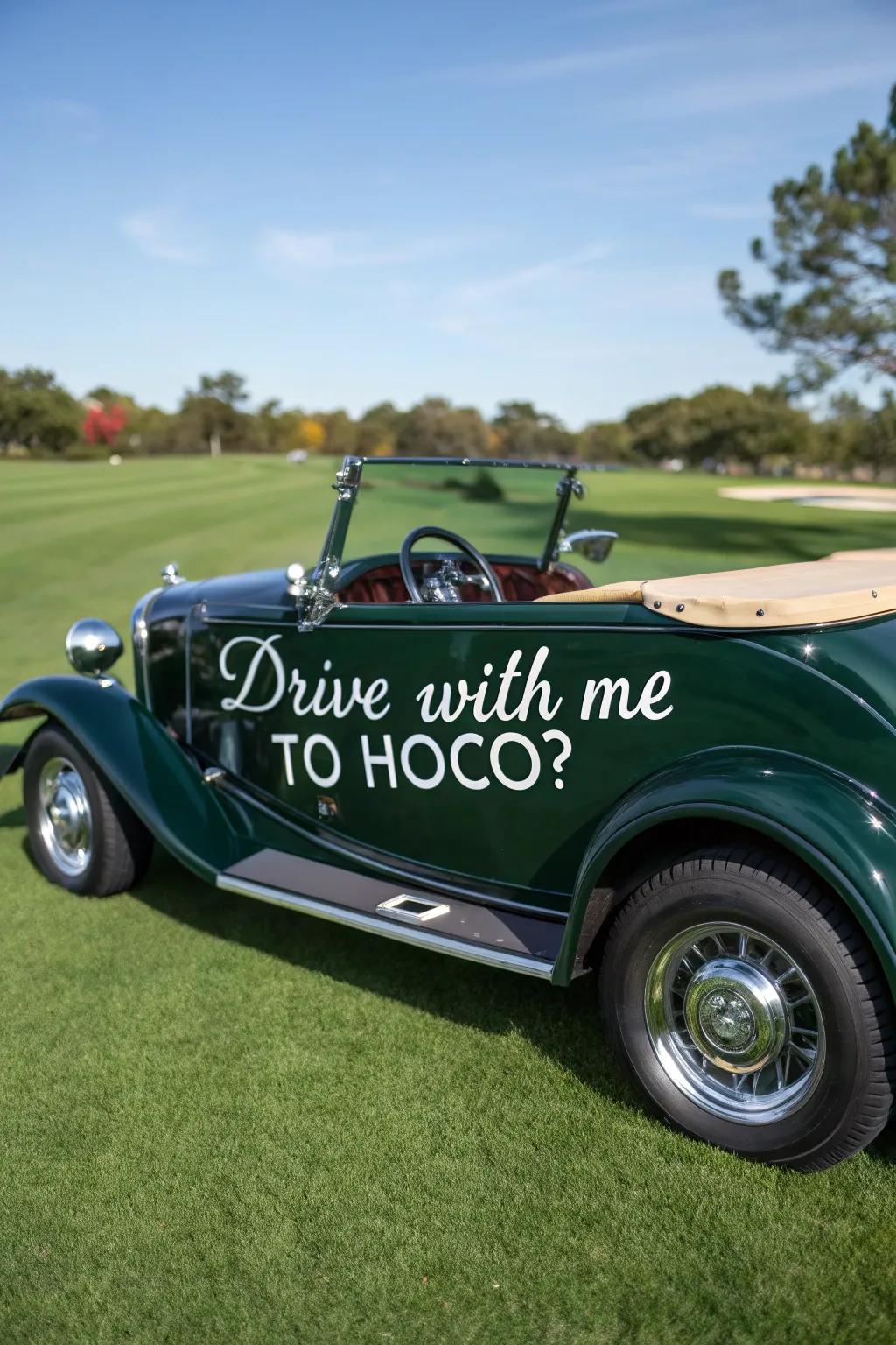 Get ready to drive into the dance with style and flair. 🚗💚 #HOCO2023