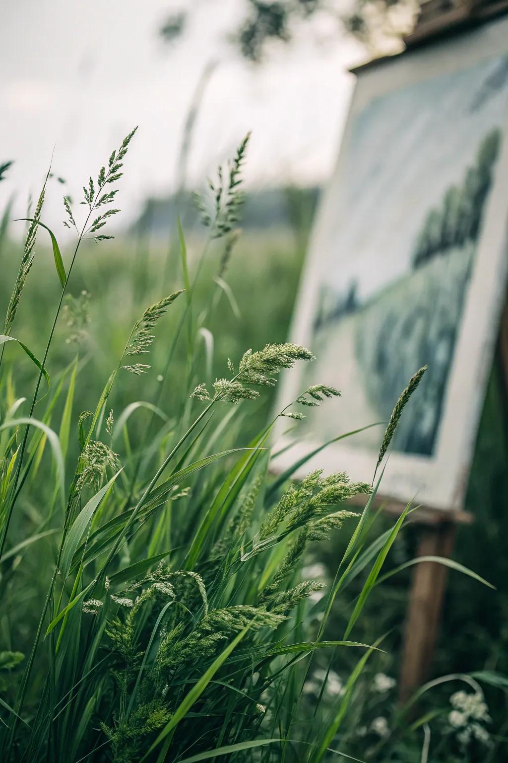 Monochrome palettes bring elegance to grass paintings.