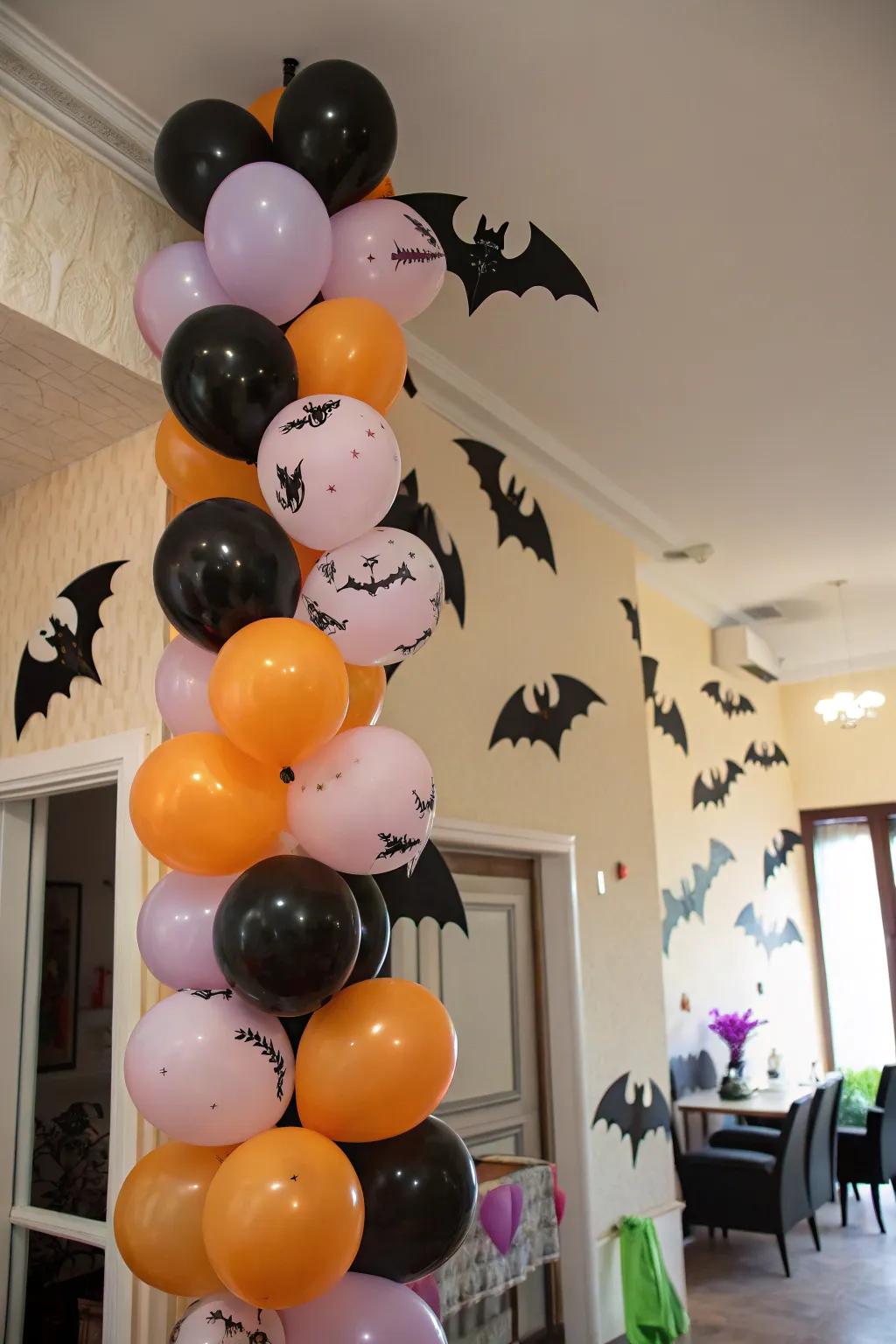 Batty balloons bring a playful element to your party decor.