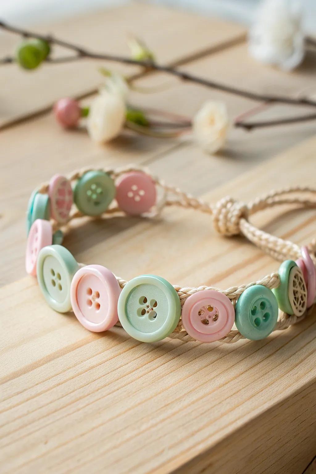 Crafting Charm: Transform spare buttons into a delightful bracelet with a touch of Scandinavian elegance.