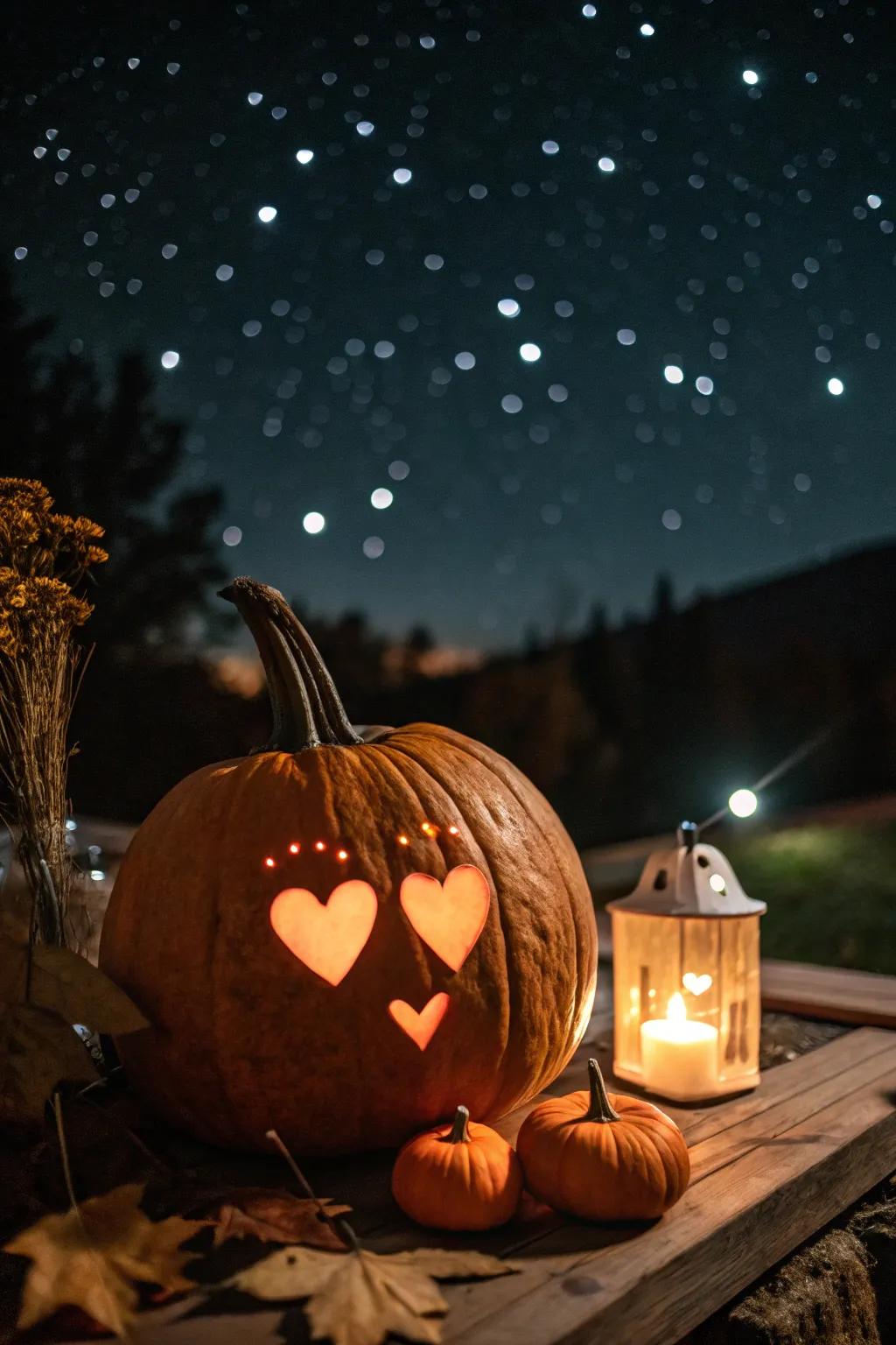 Magical Heart Eyes and Starry Night Pumpkin