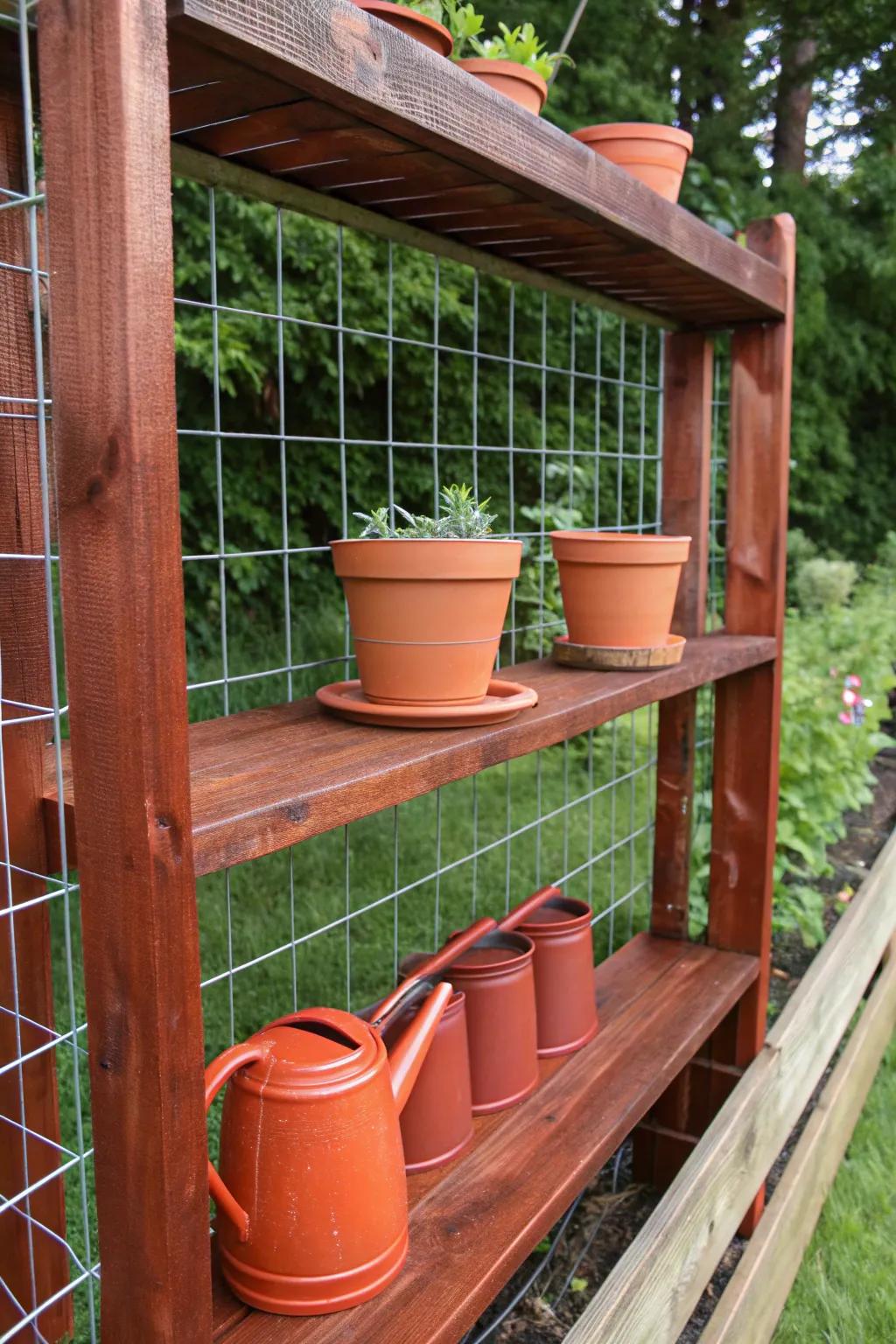 Elevate your garden with a handcrafted touch—discover the beauty of a DIY outdoor shelf.