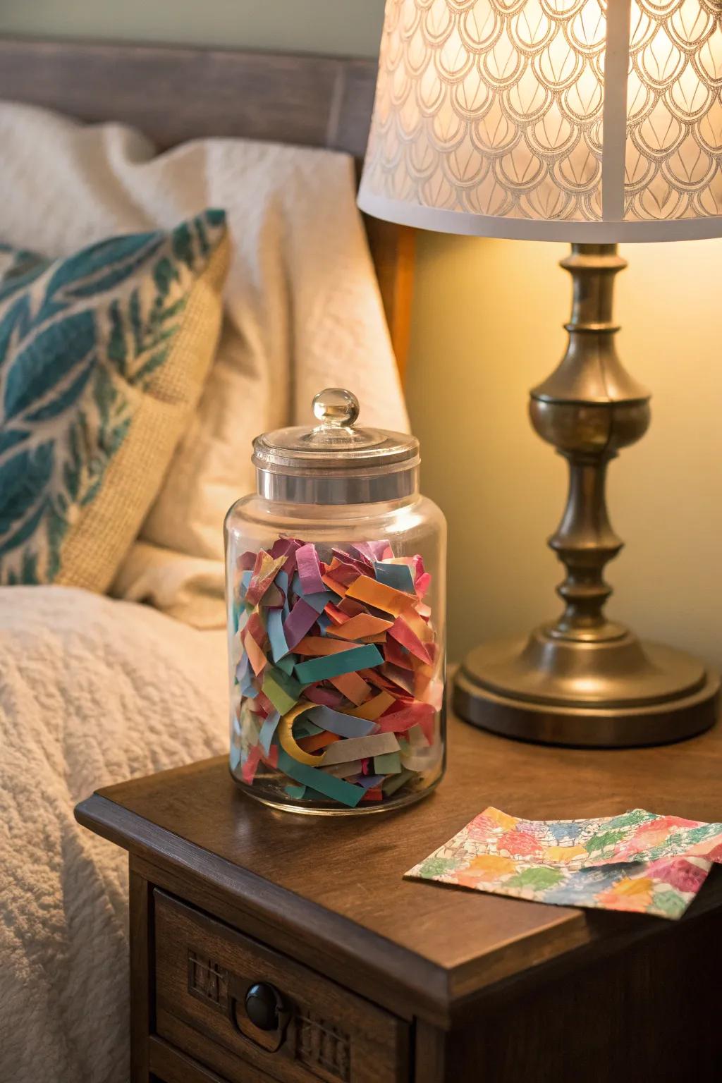 A memory jar to store cherished experiences.