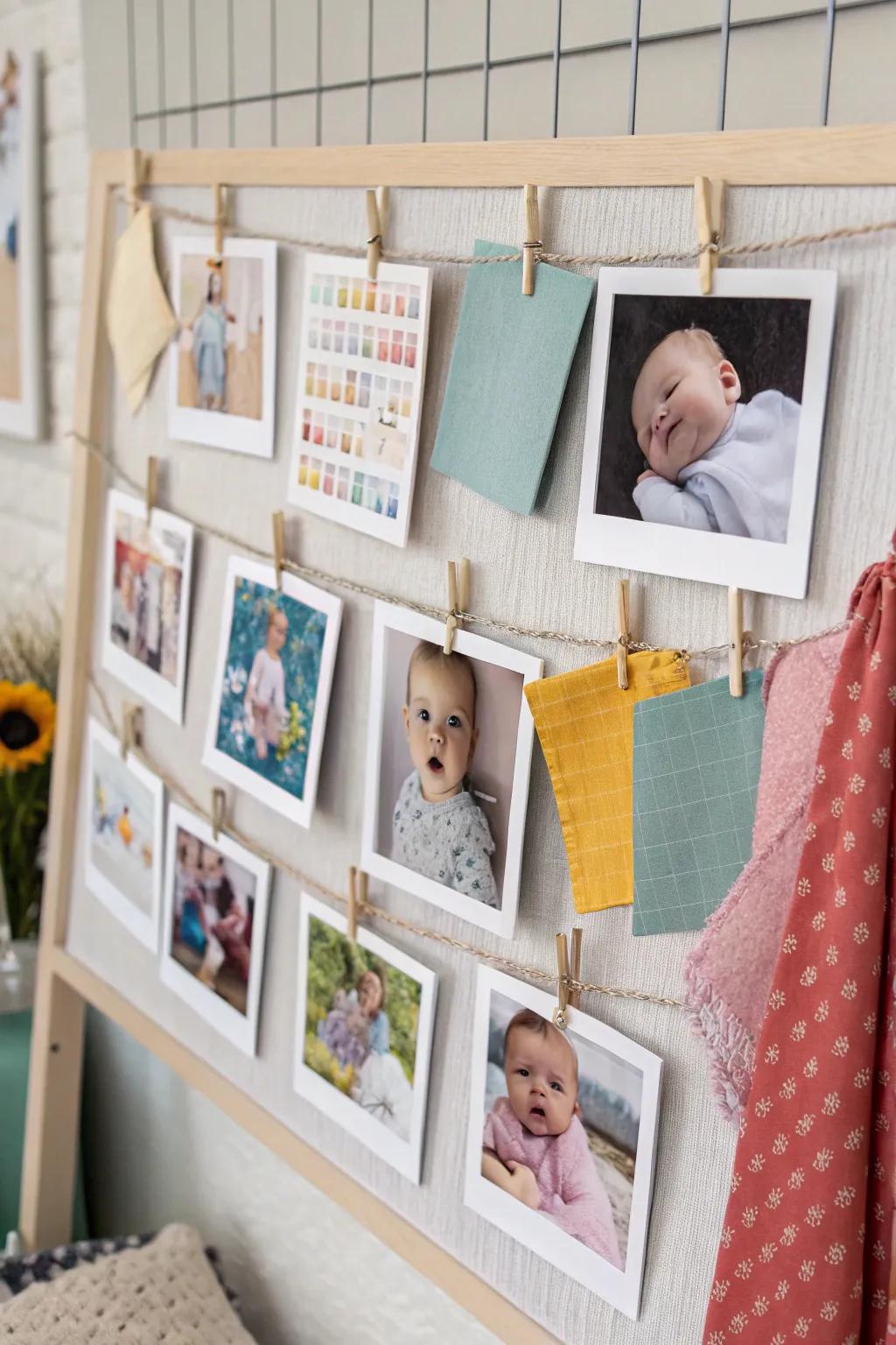 Fabric swatches add texture and color to your display.