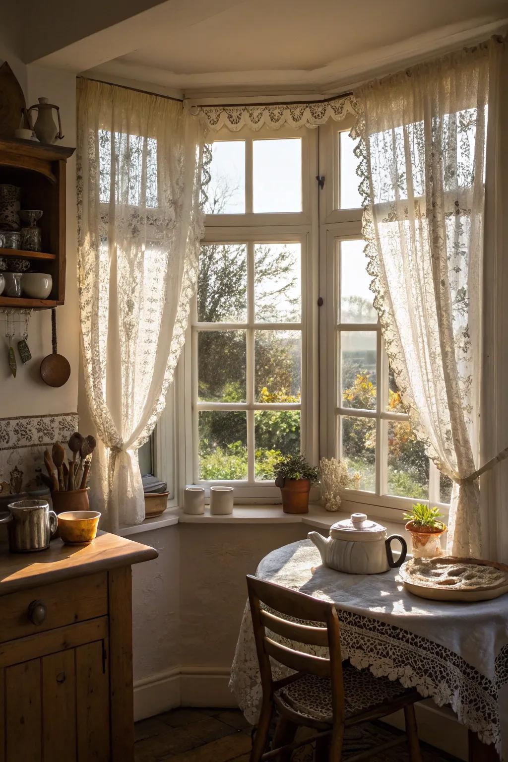 Café curtains provide casual charm and privacy.