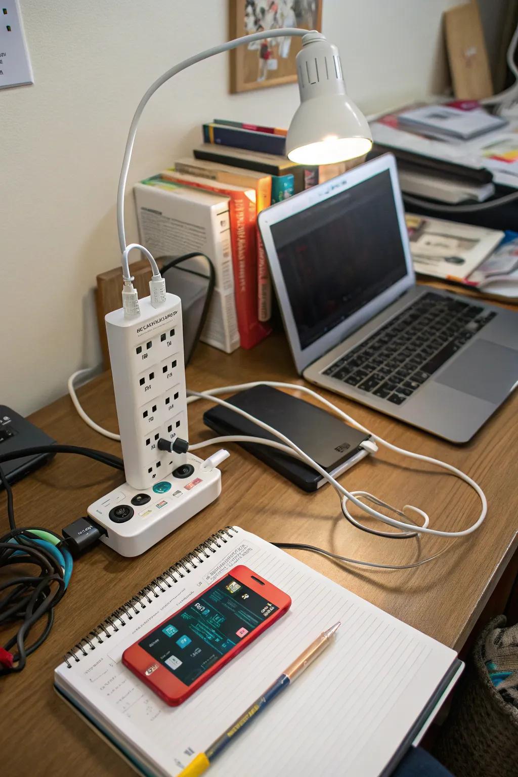 Keep your devices powered with a multi-outlet strip.