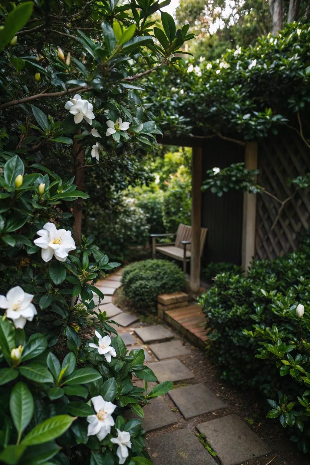 Craft a secret garden feel with the magical presence of gardenias.