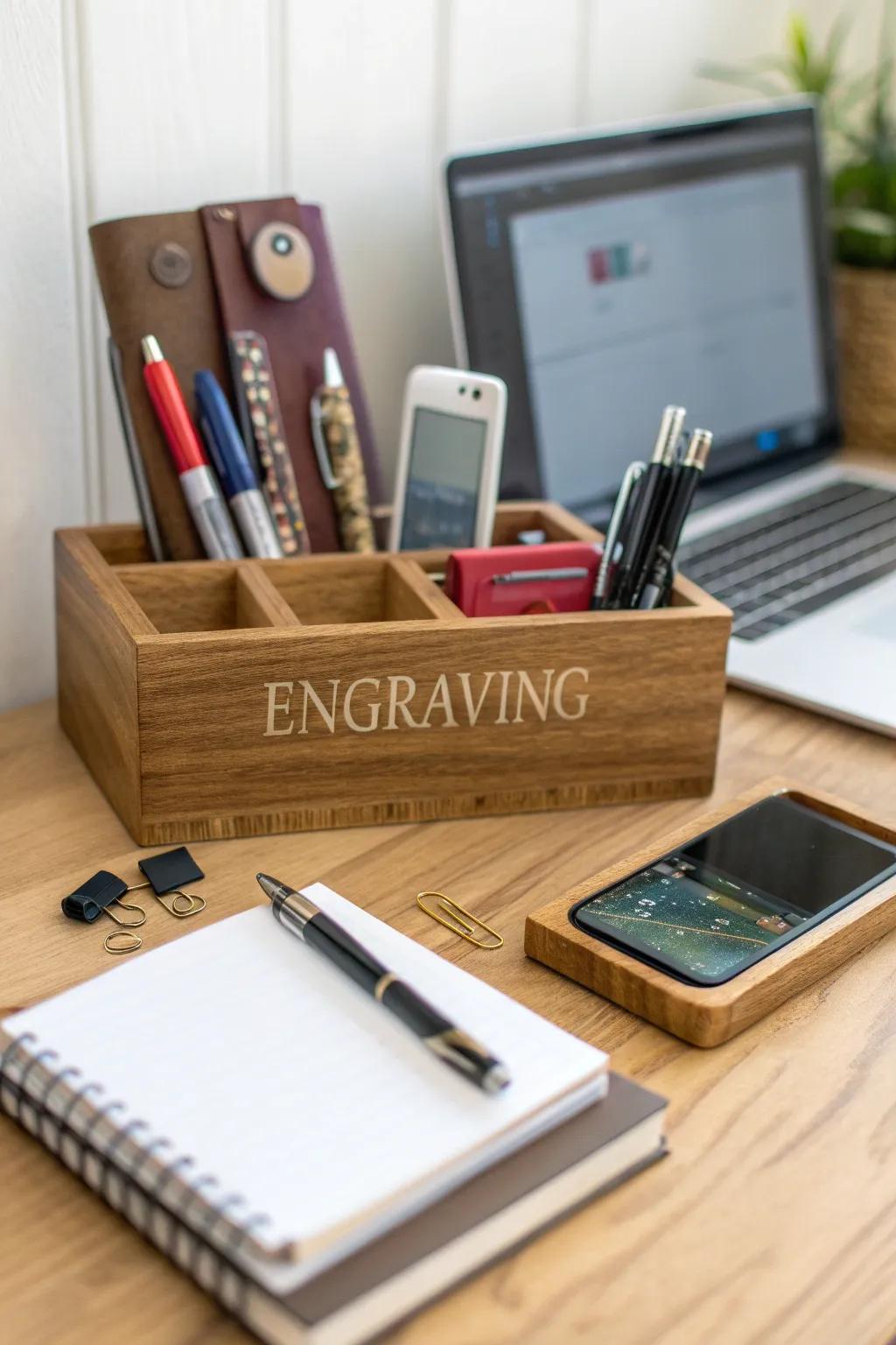 Organize in style with a personalized desk organizer.