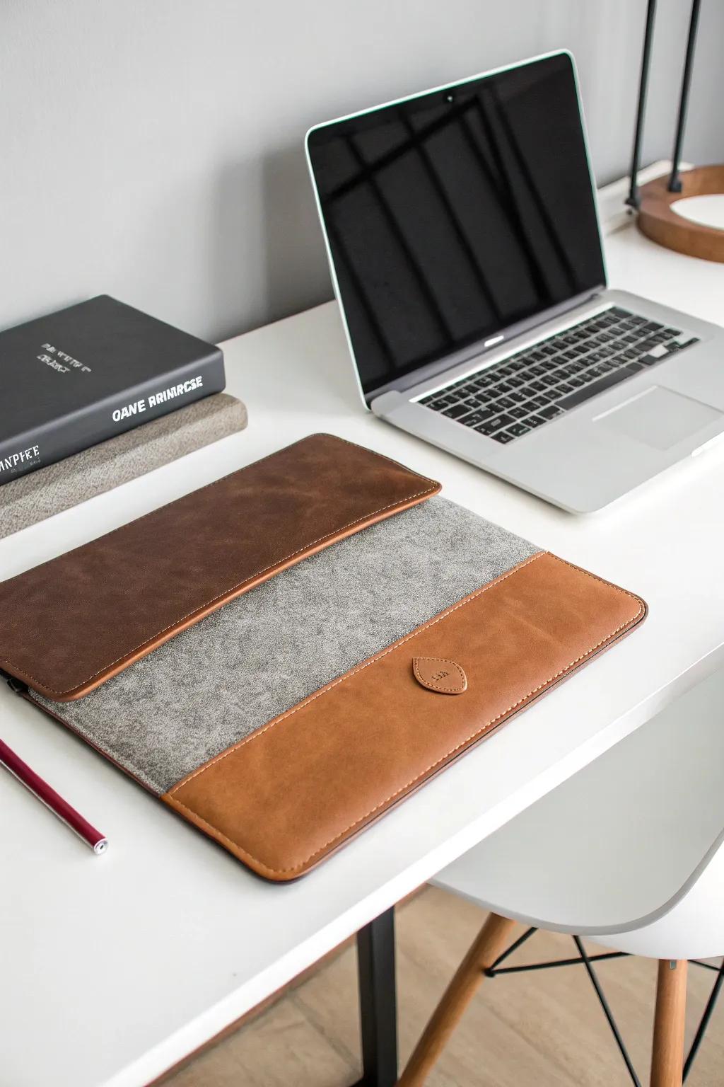 A chic laptop sleeve for stylish protection.