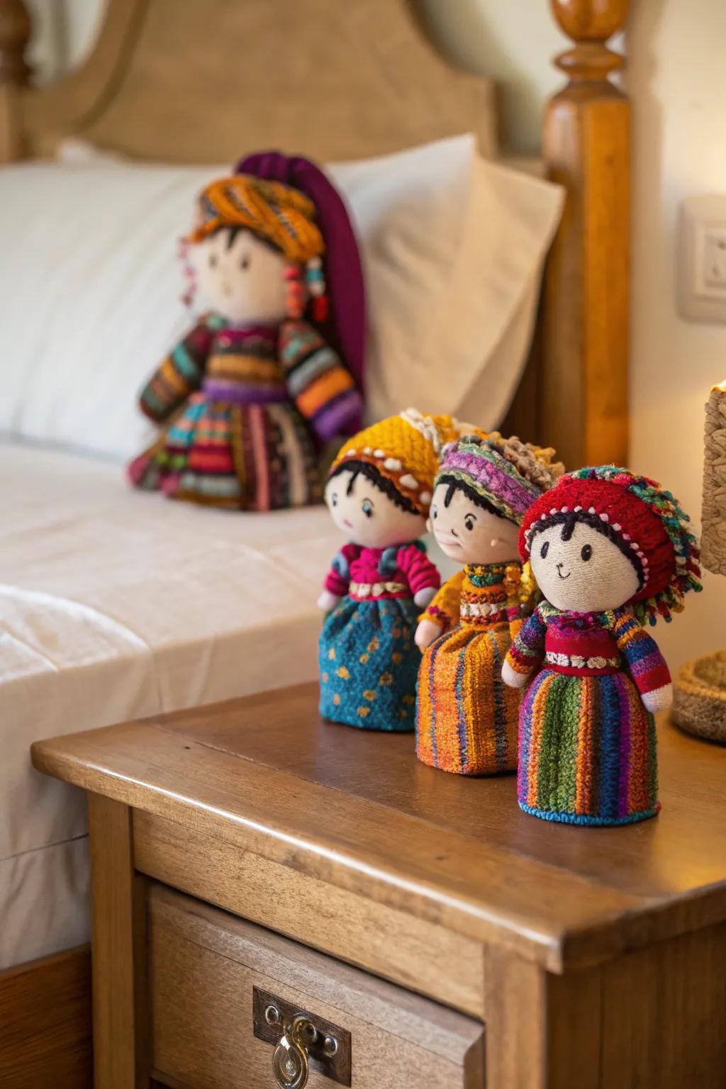 Charming and meaningful, Guatemalan worry dolls offer a touch of tradition.