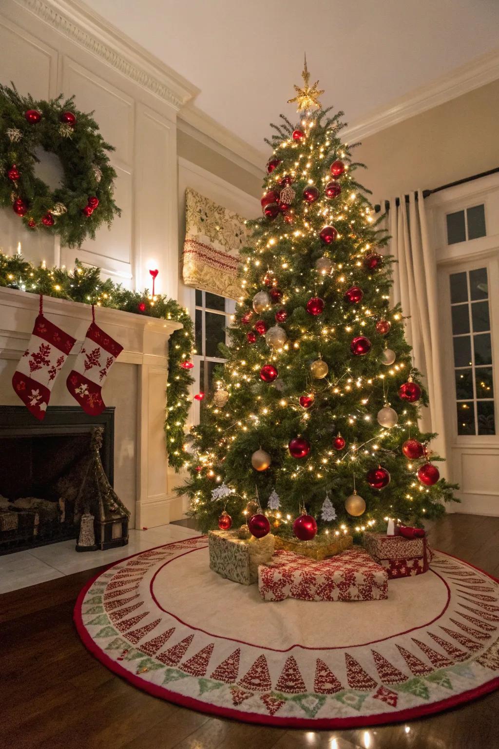 A themed tree skirt that ties the whole Christmas tree decor together.