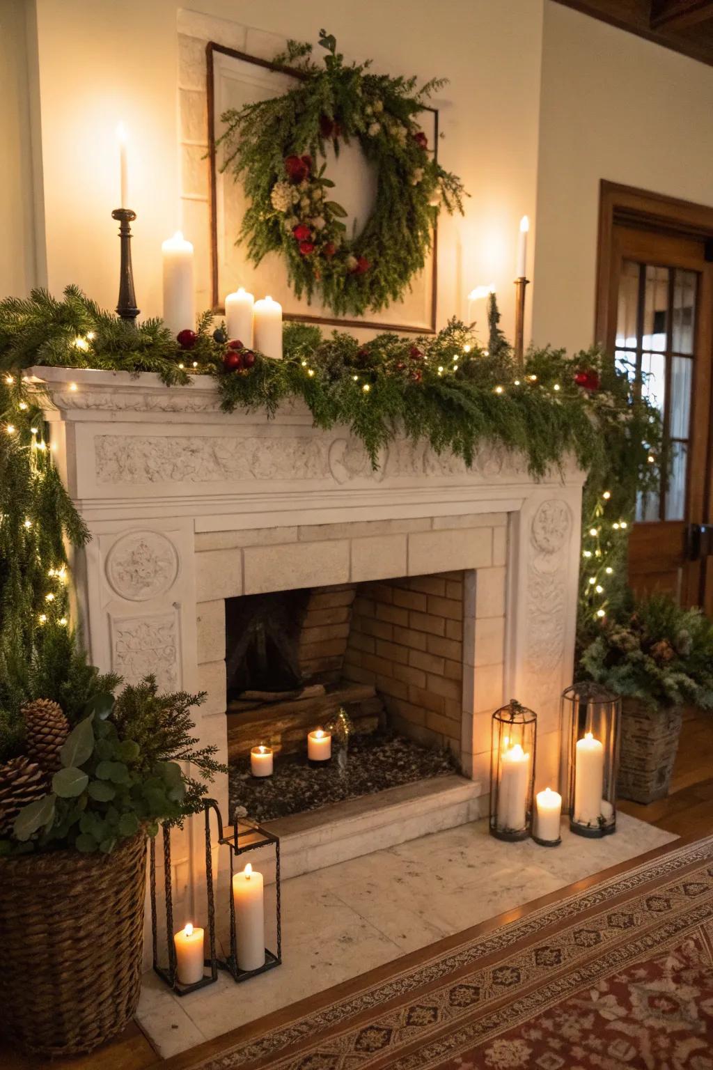 A well-decorated fireplace serves as the heart of your fall decor.