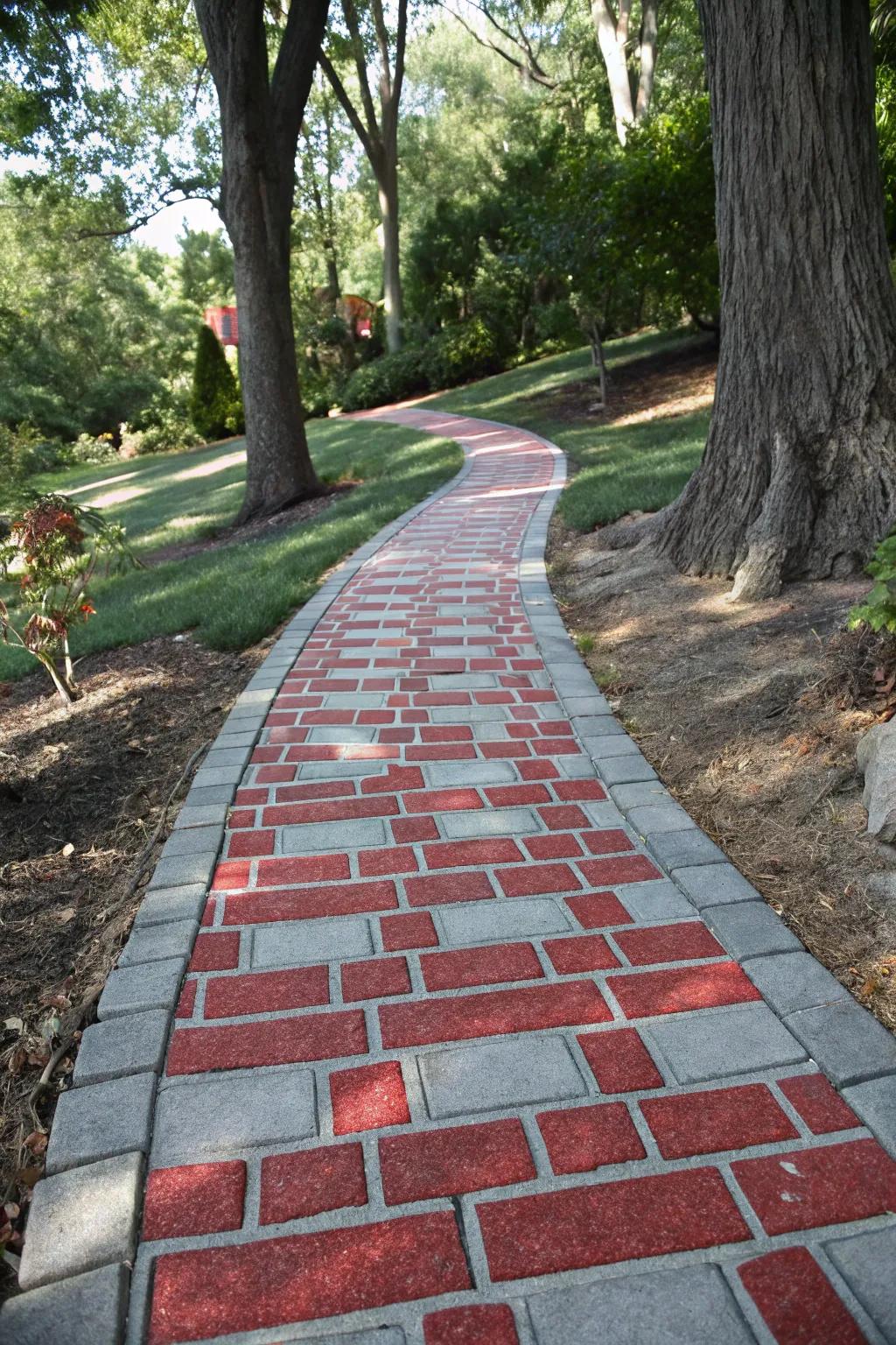 A classic brick pattern lends a timeless and elegant look.