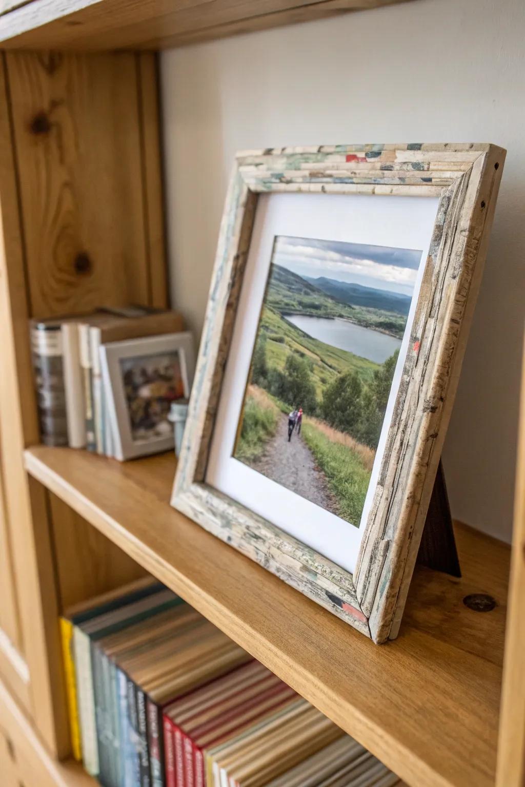 Make a positive impact with a frame crafted from recycled materials.