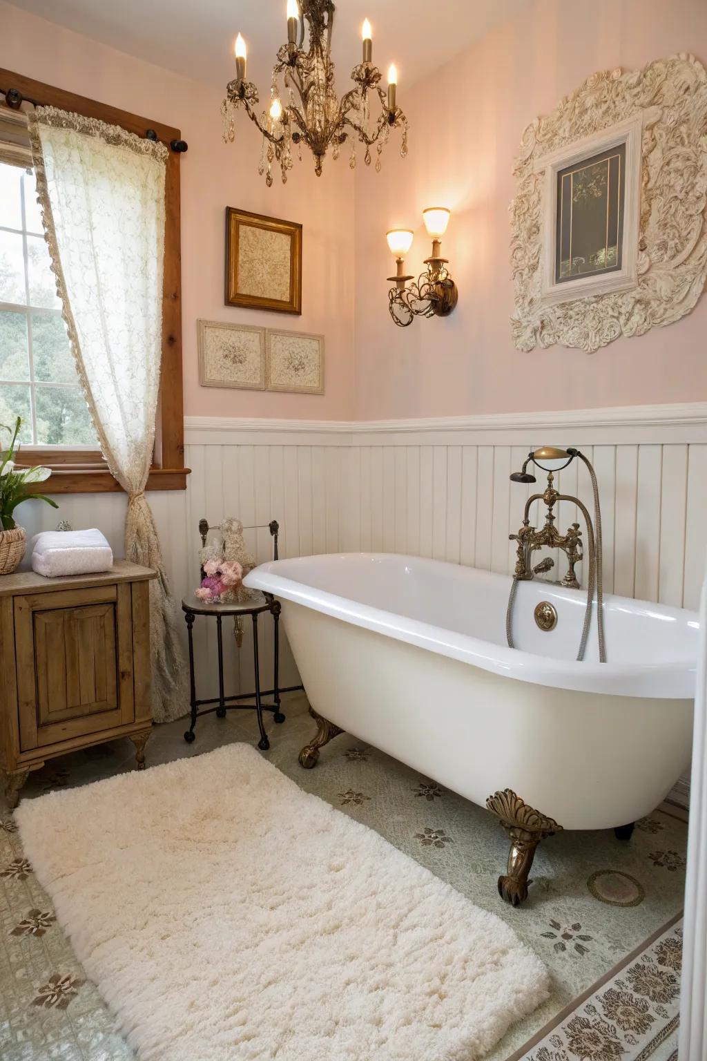 A clawfoot tub brings vintage charm to any small bathroom.