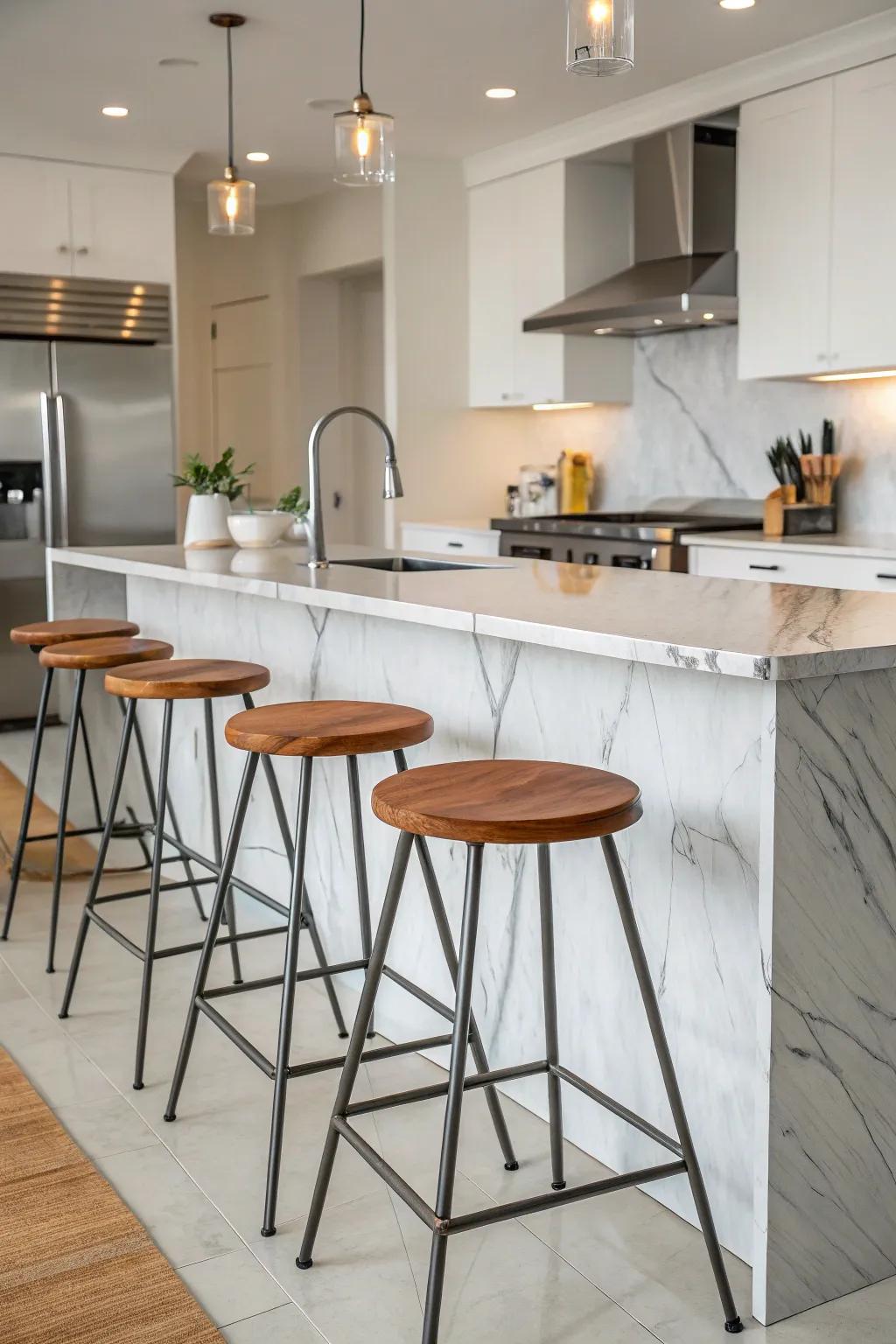 Bar stools that offer a chic and comfortable seating option.