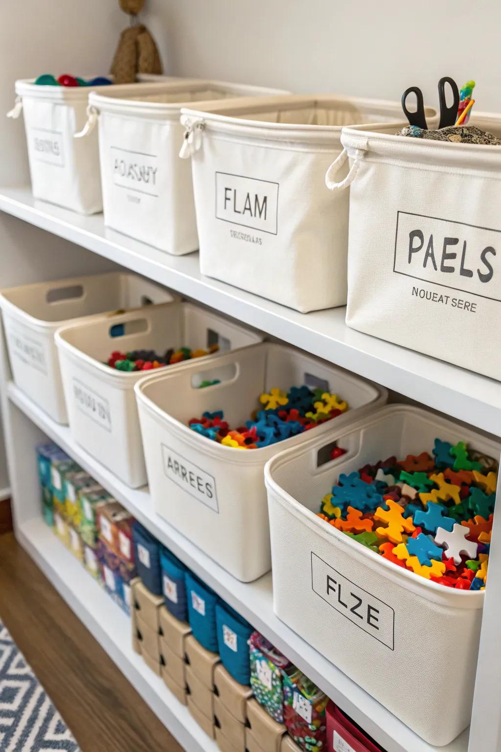 Labeling your storage makes it easier to find and organize puzzles.