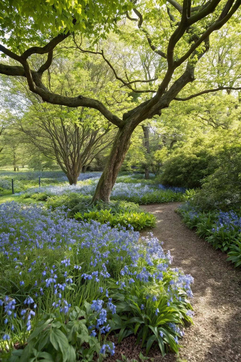 Virginia Bluebells add spring color to shaded gardens.