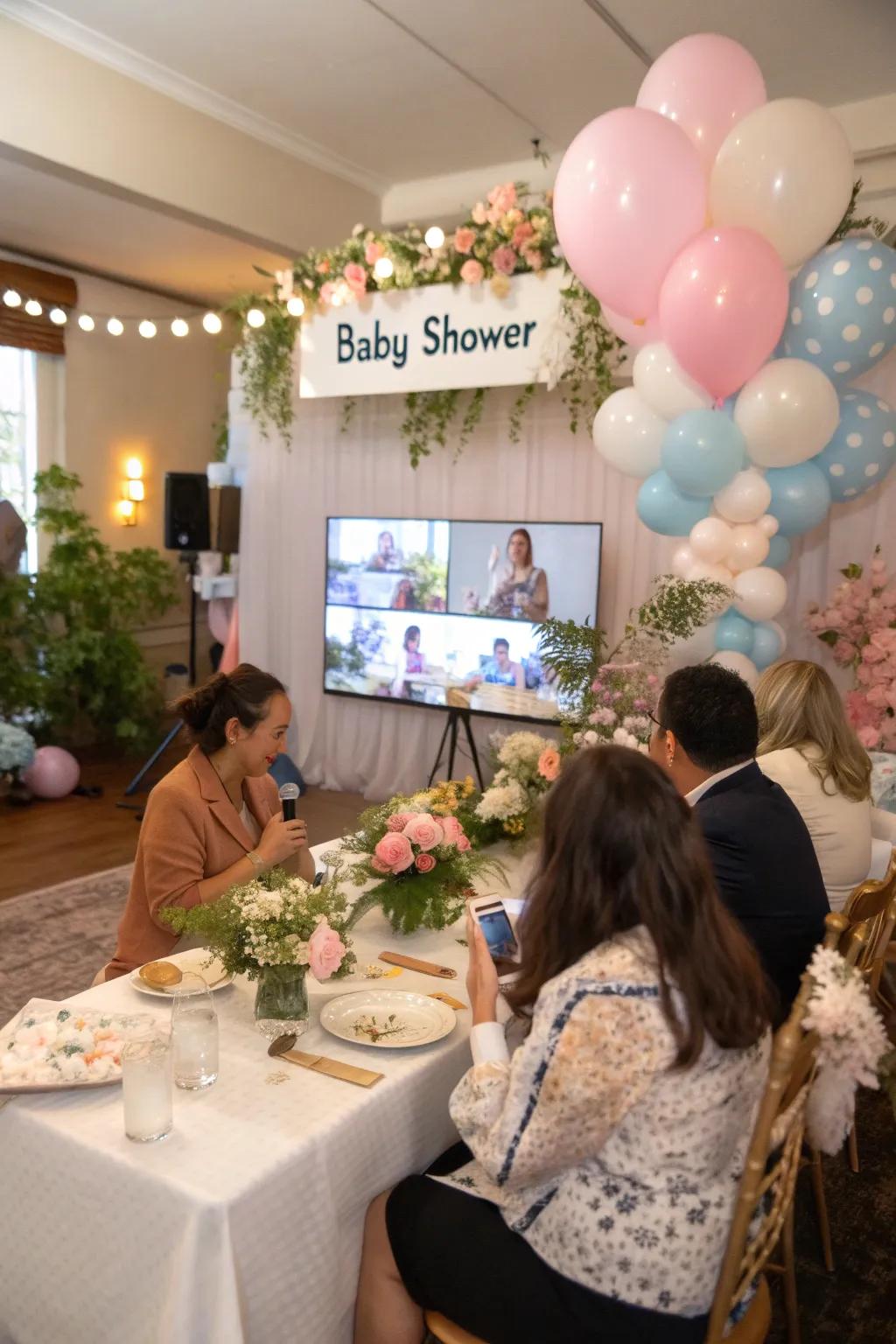 Hybrid baby shower connecting near and far guests