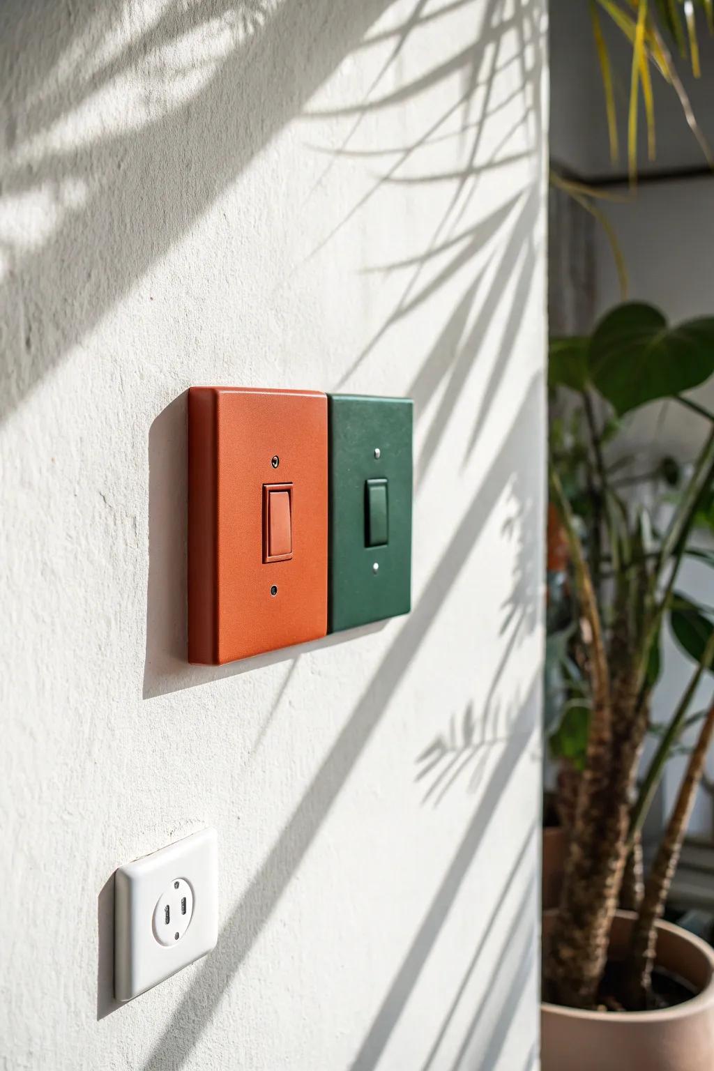 Transform your space with a pop of color! Discover the charm of color block light switches for a modern twist. #HomeDecor #ScandinavianStyle