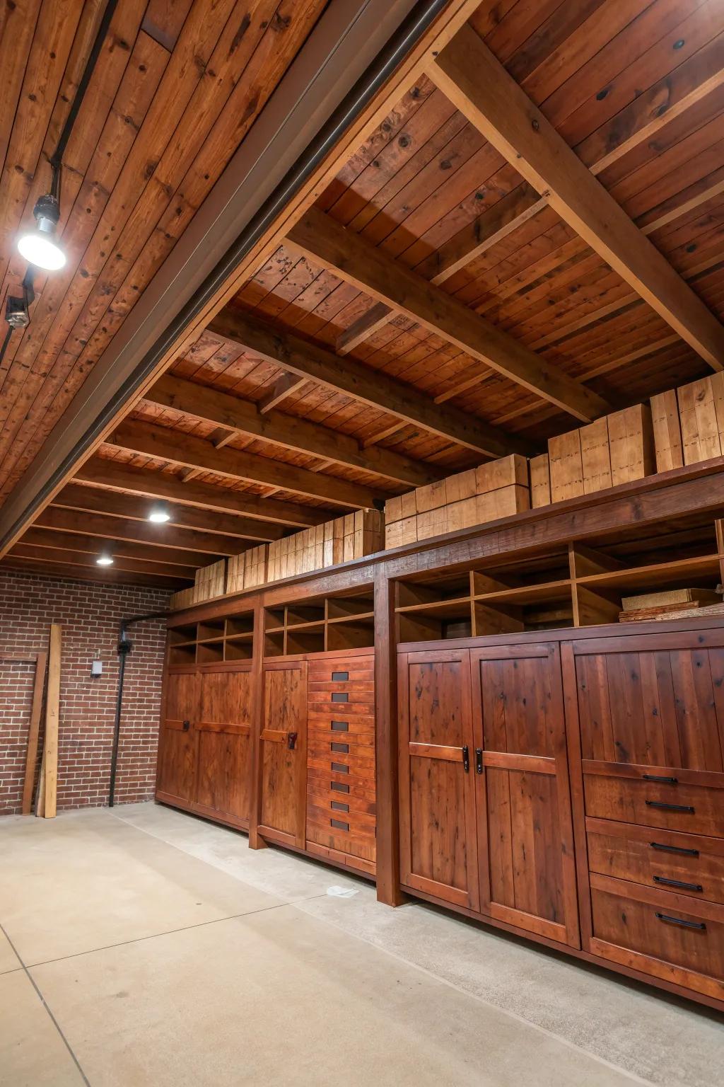 Elevate your garage game with expertly crafted overhead storage. Optimize space and showcase your love for quality craftsmanship.
