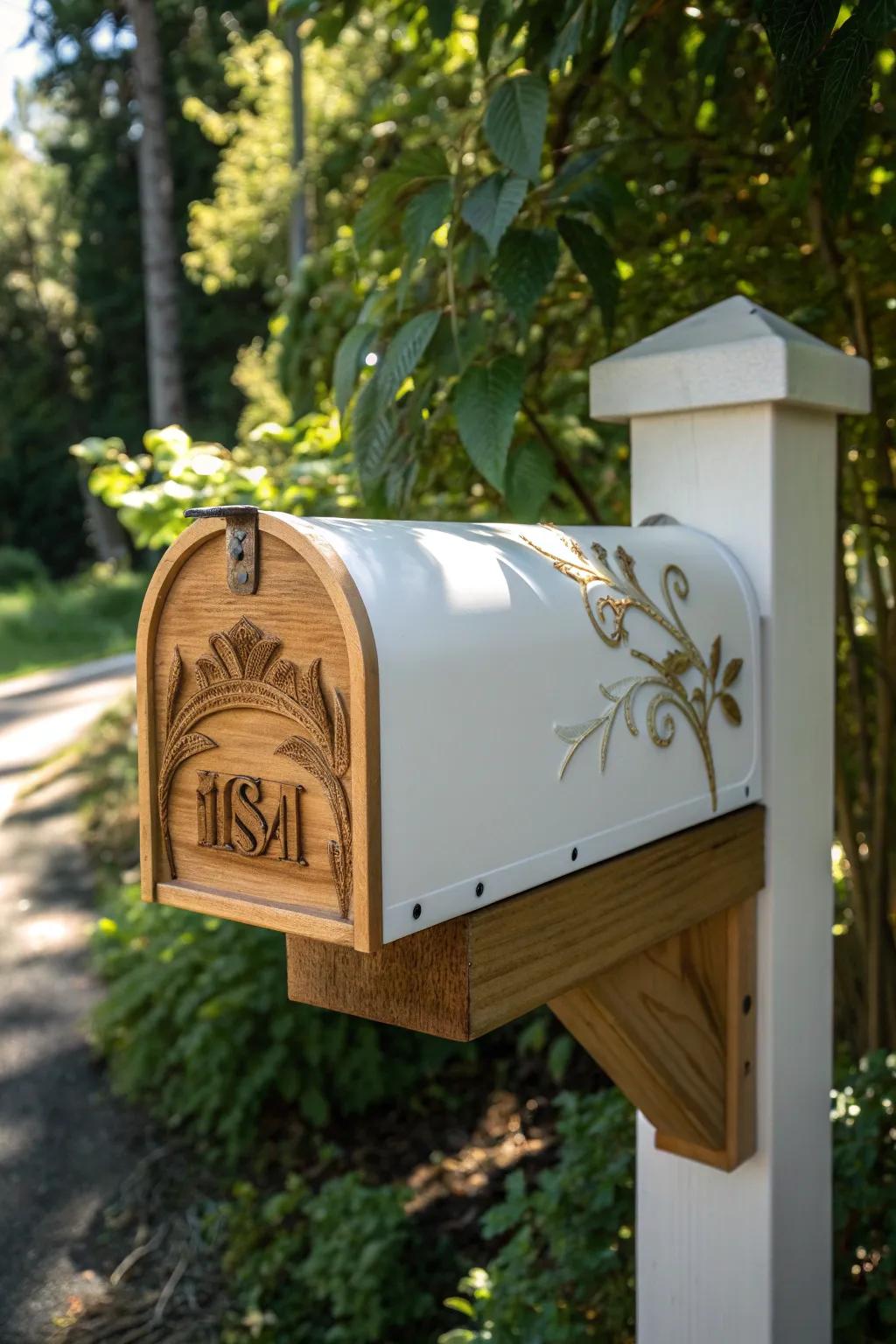 Embrace rustic charm with a handcrafted wooden nameplate that beautifully blends with nature.