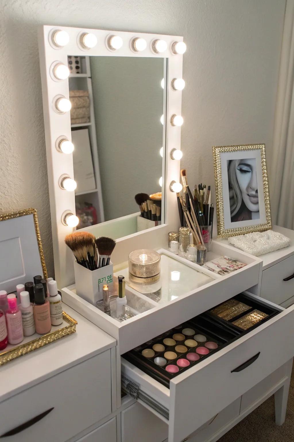 Good lighting is essential for a functional and inviting vanity.