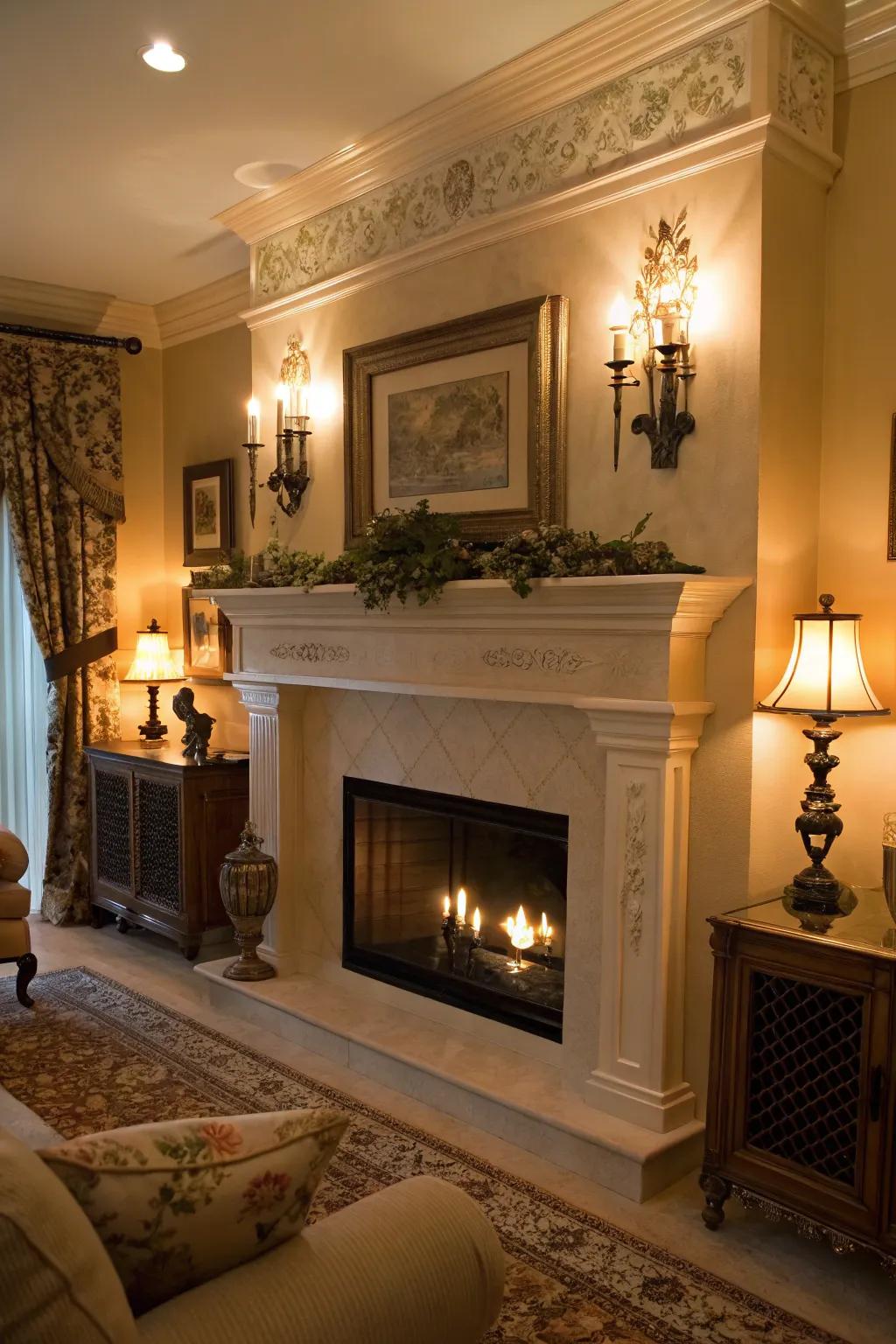 Illuminate your mantel with stylish lighting solutions.