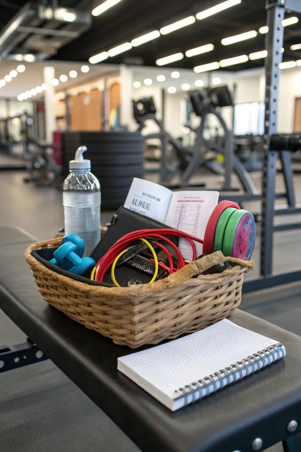 Inspire healthy habits with this fitness enthusiast's basket.