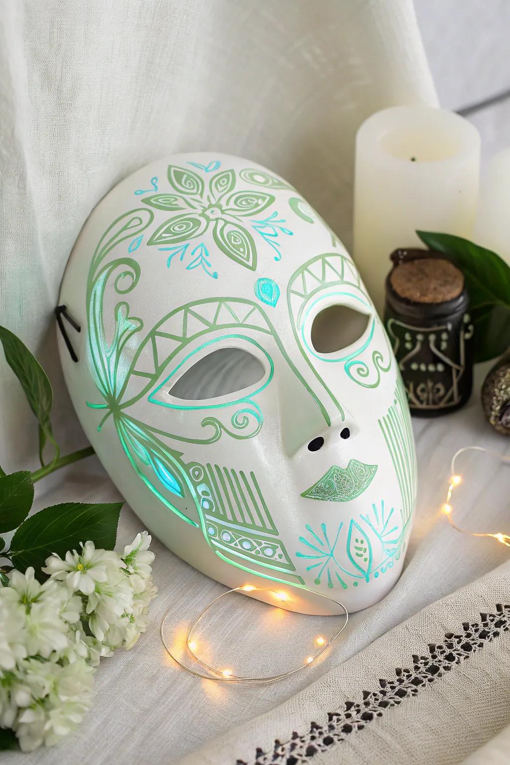 Add a touch of magic to your evening with this glow-in-the-dark mask, where Scandinavian minimalism meets boho charm.
