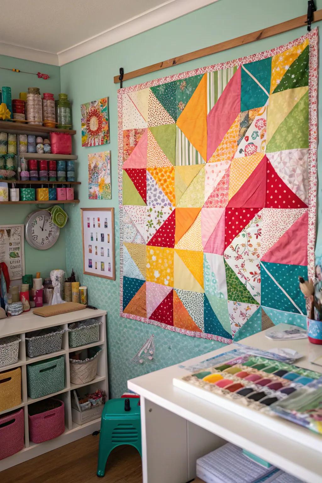 Fabric scraps add a colorful and sustainable touch to your art.