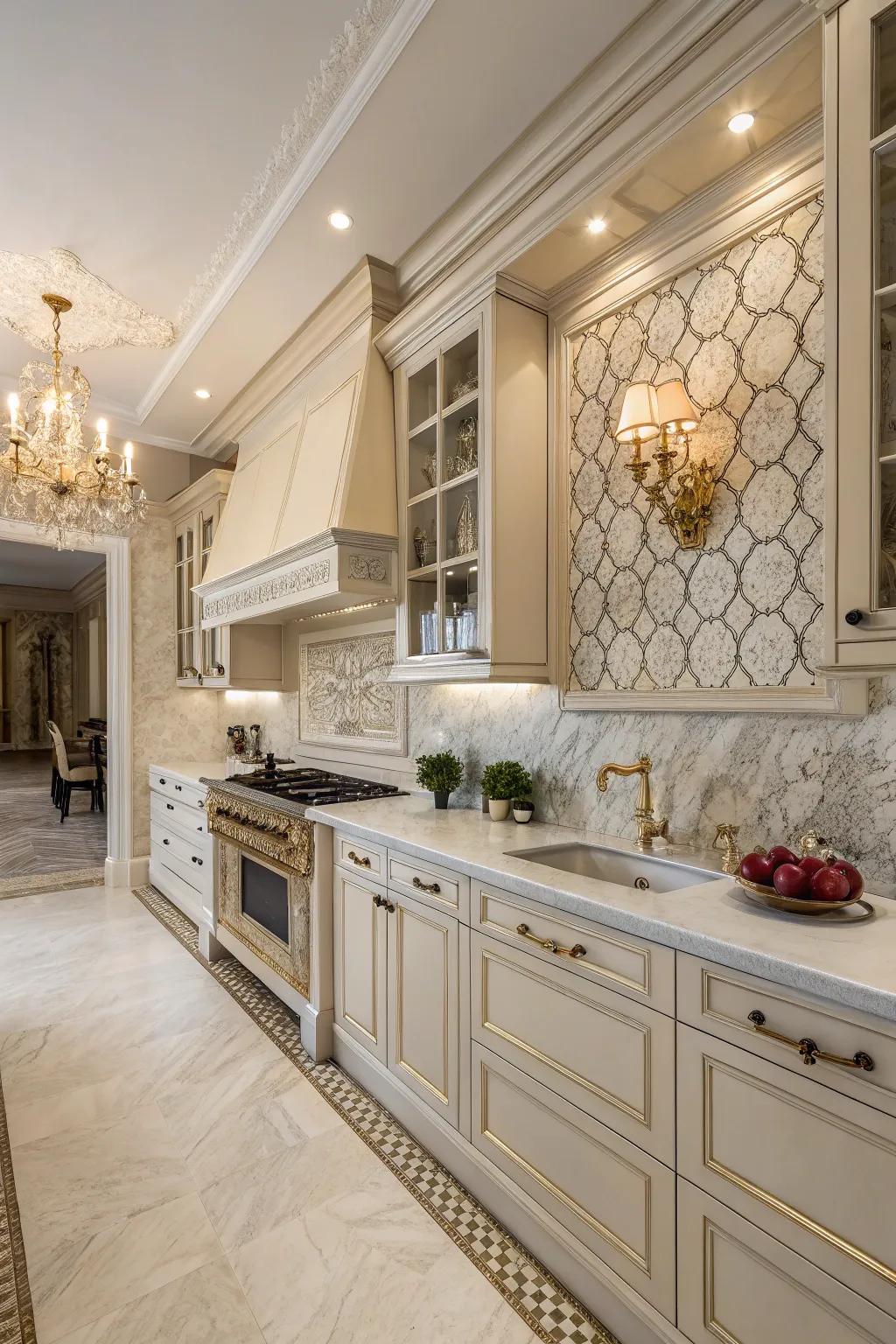 Marble mosaics elevate the elegance of any kitchen.