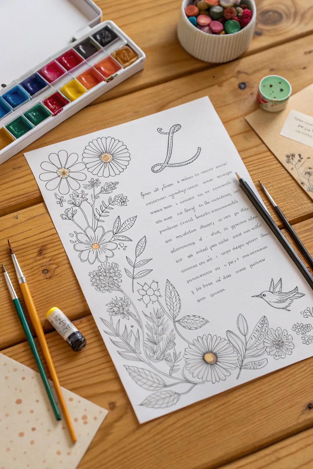 Personalize your letter with illustrations.