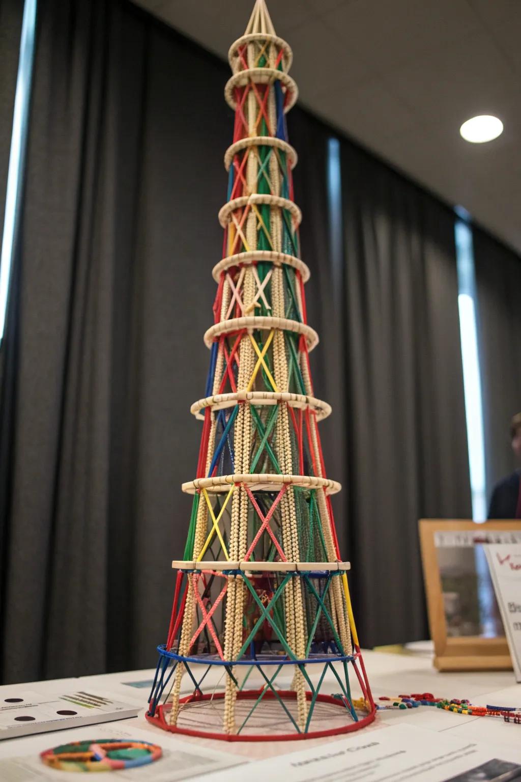 Master the art of balance and flexibility with this striking newspaper tower design. Perfect for those who appreciate craftsmanship and bold aesthetics.