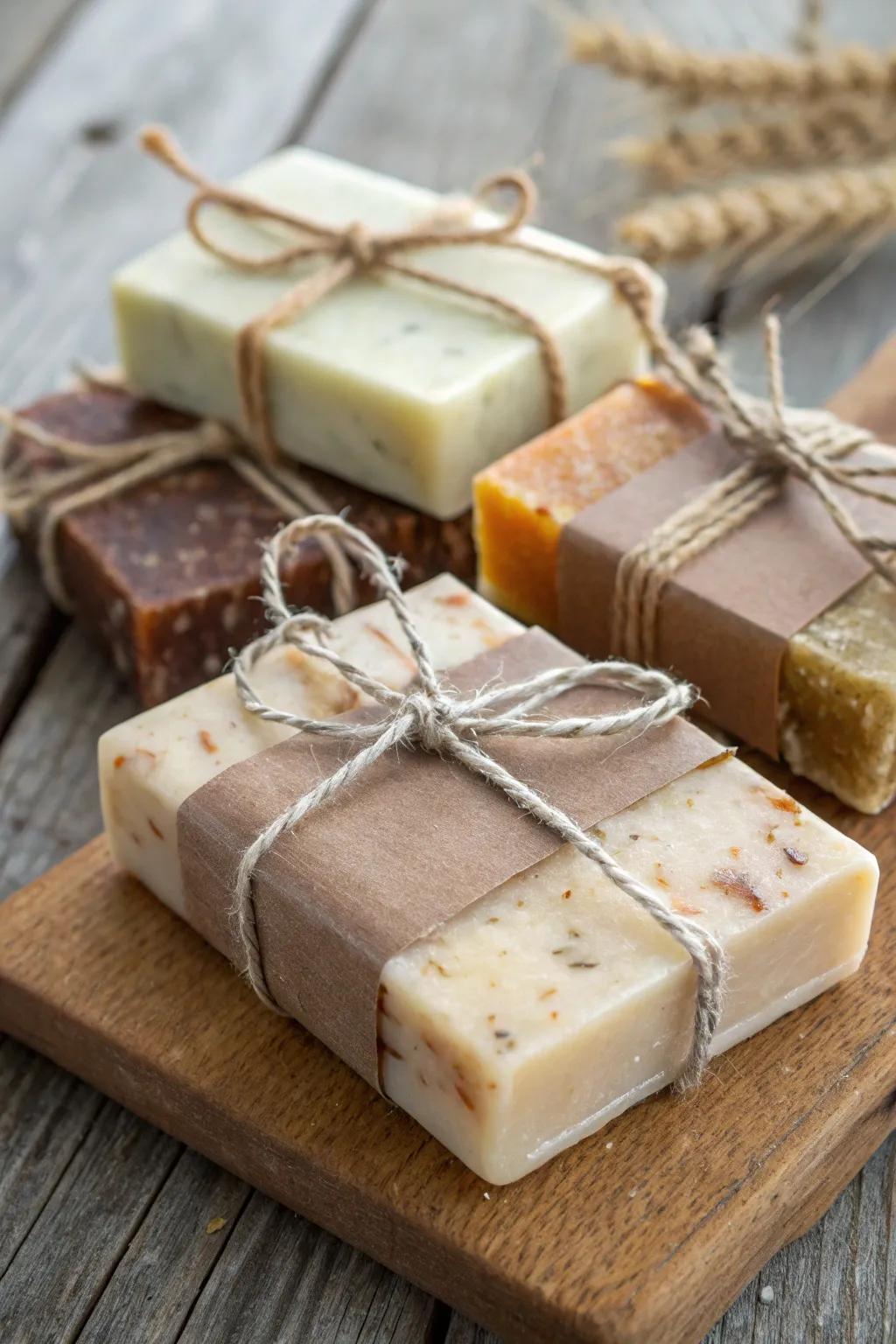 Homemade soap bars for a touch of luxury in daily routines.