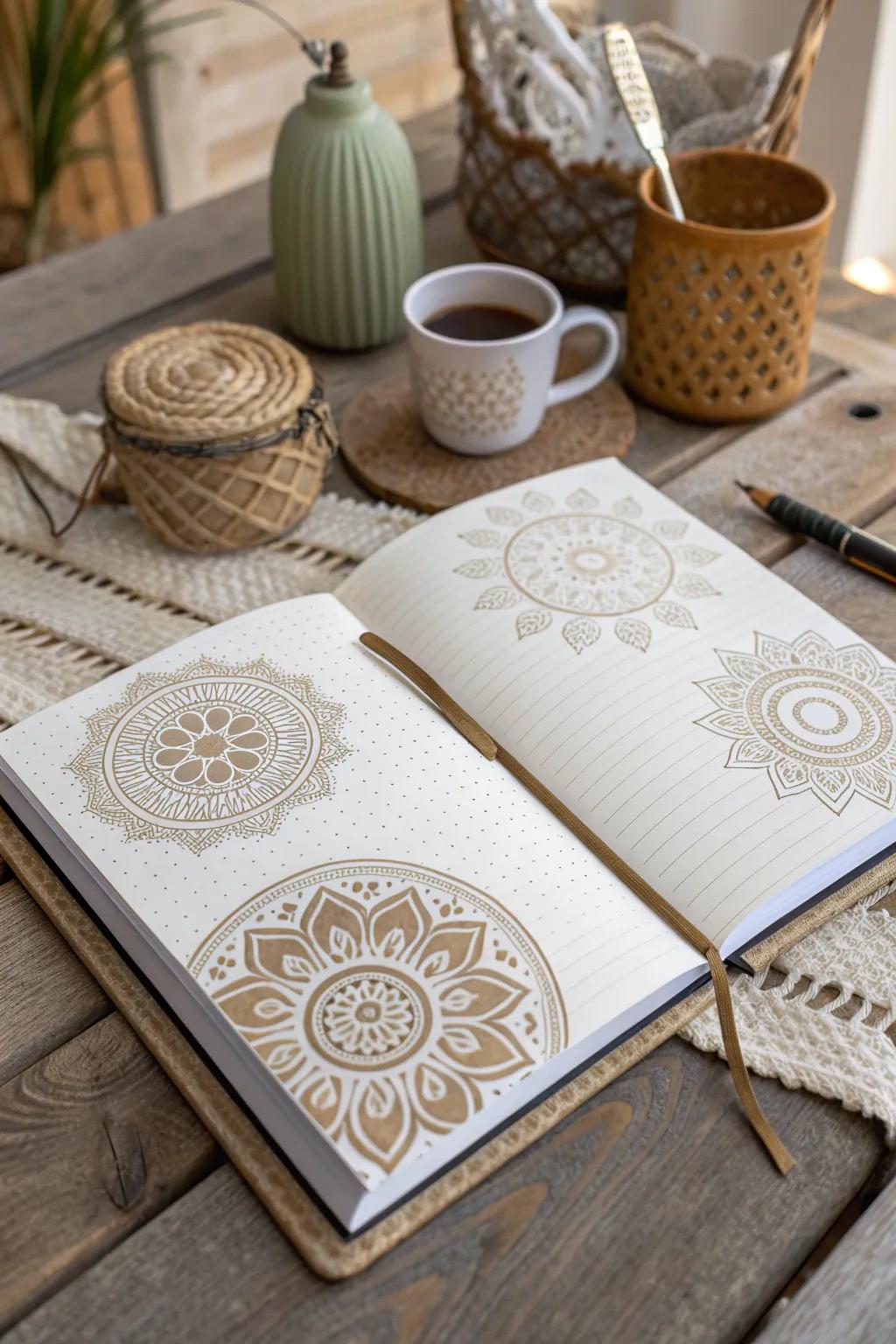 Transform your notebook into a mini art gallery with stunning stencil art dividers.