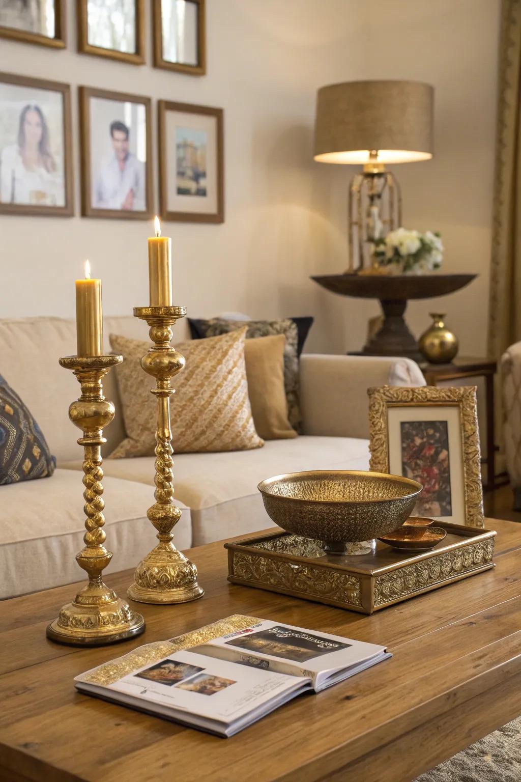 Enhance your decor with golden accents that add elegance and warmth to your November settings.